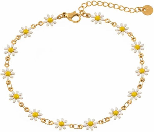 Minimal Gold-Tone Beaded Chain Bracelet – Adjustable Elegant Jewelry