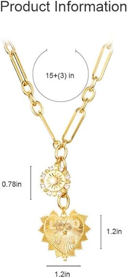 Divine 18K Gold Plated Initial Heart Pendant Necklace