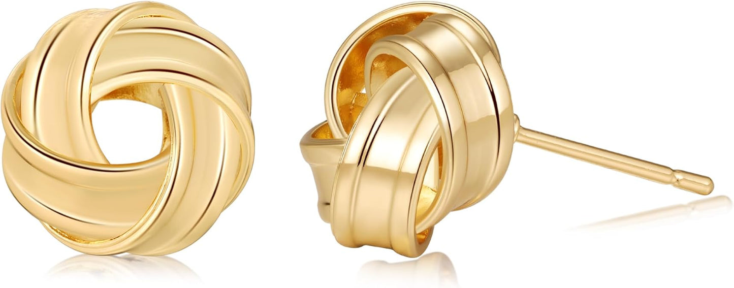 Bold yet elegant gold-tone knot earrings