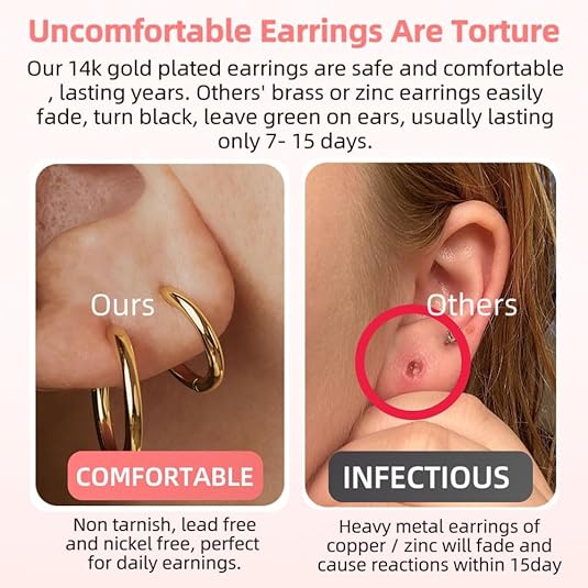 Divine 14K Gold Plated "Everyday Essential" Huggie Hoop Set (5-Pair)