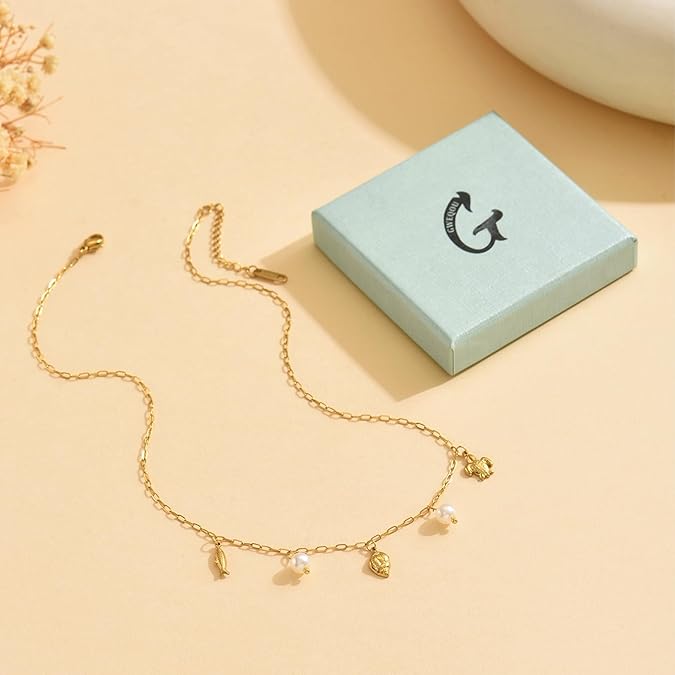 Minimal Gold-Tone Beaded Chain Bracelet – Adjustable Elegant Jewelry