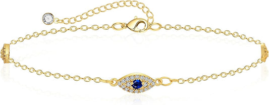 Divine Protection Evil Eye Gold Anklet