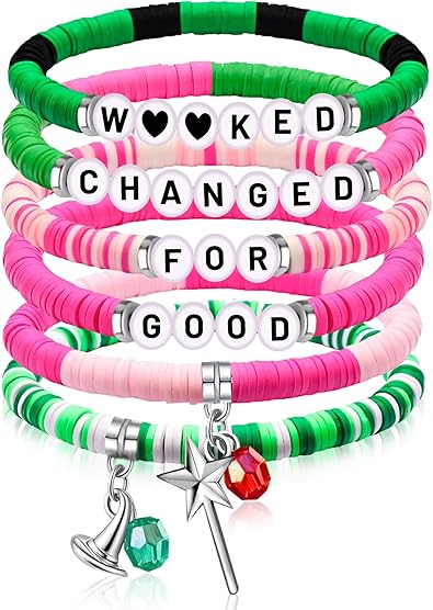 “Wicked Changed for Good” Beaded Bracelet Set – Colorful Affirmation Stretch Bracelets