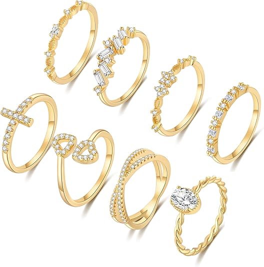 Divine 14K Gold Plated Sparkling Stacking Band