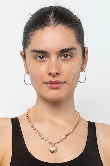 Divine POTESSA 18K Gold Plated Medallion Heart Toggle Necklace