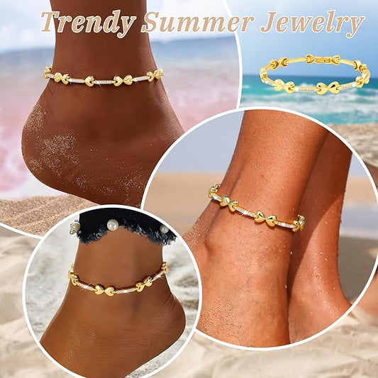 Gold-Tone Infinity Charm Anklet – Minimal Sparkle Beach Jewelry
