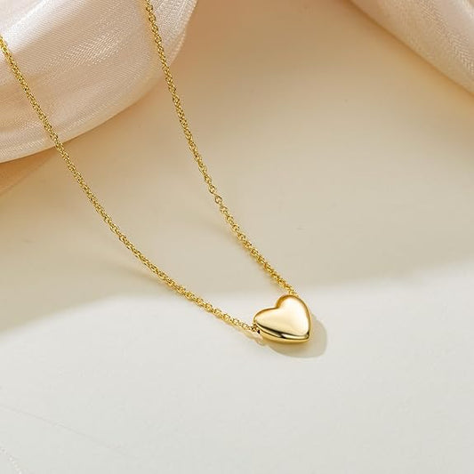 Divine Heart Minimalist 14K Gold Plated Necklace