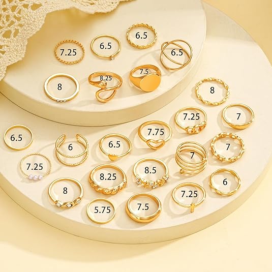 Divine 14K Gold Plated Essential Stacking Ring Set