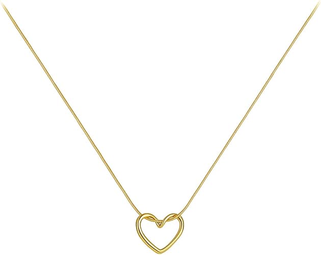 Divine 18K Gold Plated Heart Necklace with Luxury Velvet Pouch