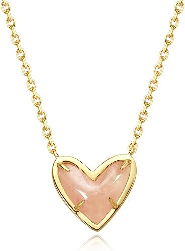 Divine Natural Mother of Pearl Heart 18K Gold Plated Necklace