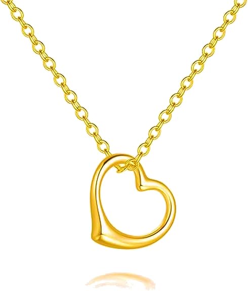 Divine Floating Heart Minimalist Necklace – 18K Gold Plated