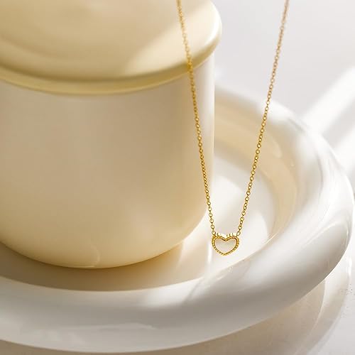 Divine Emibele 18K Gold Plated Ball Chain Heart Necklace