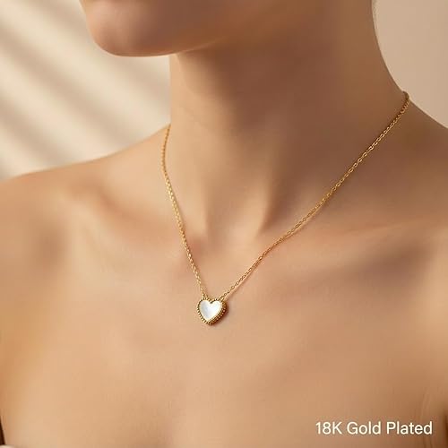 Divine Emibele 18K Gold Plated Ball Chain Heart Necklace