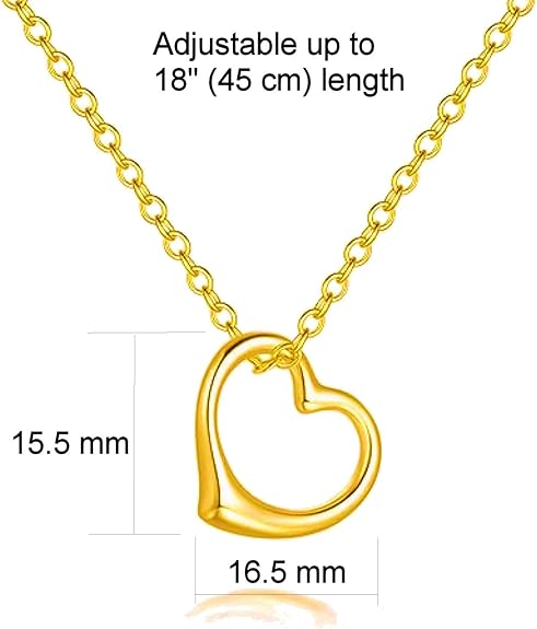 Divine Floating Heart Minimalist Necklace – 18K Gold Plated