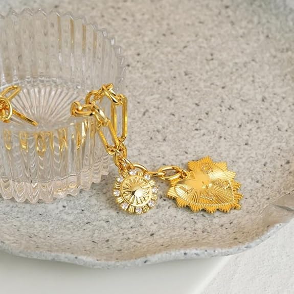 Divine 18K Gold Plated Initial Heart Pendant Necklace