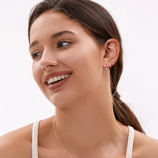 Divine 14K Gold Plated "Curated Ear" Stackable Set (6-Pair)