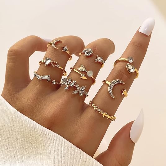 Divine 14K Gold Plated Boho Stacking Set (12-Piece)