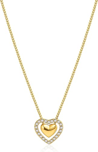 Divine Waterproof 18K Gold Plated Snake Chain Heart Necklace