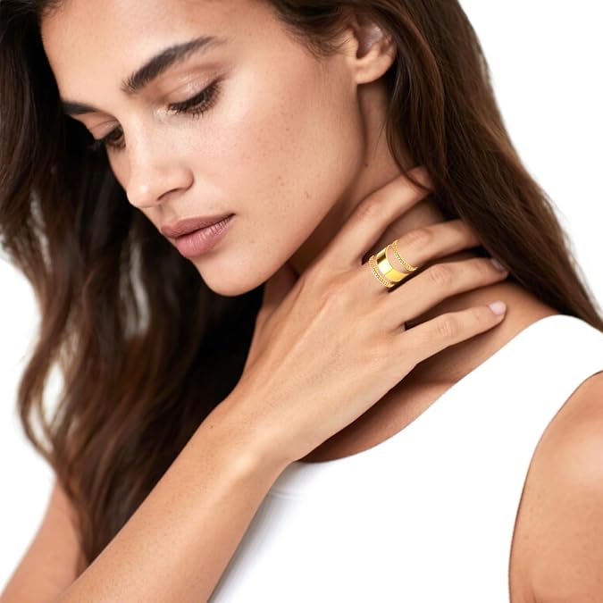 18-Piece Gold Plated Minimalist Ring Set for Women – Trendy Stackable Jewelry