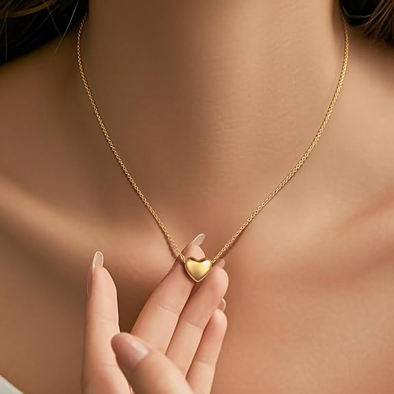 Divine Heart Minimalist 14K Gold Plated Necklace