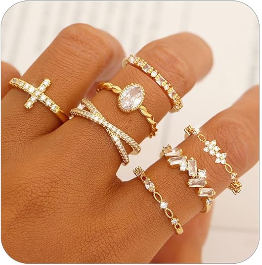 Divine 14K Gold Plated Sparkling Stacking Band