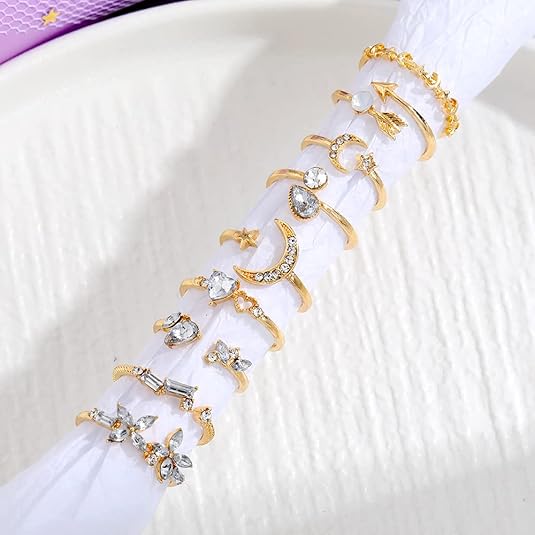 Divine 14K Gold Plated Boho Stacking Set (12-Piece)