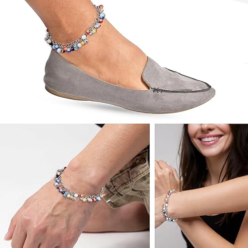 Bohemian Garden Multi-Color Floral Beaded Anklet