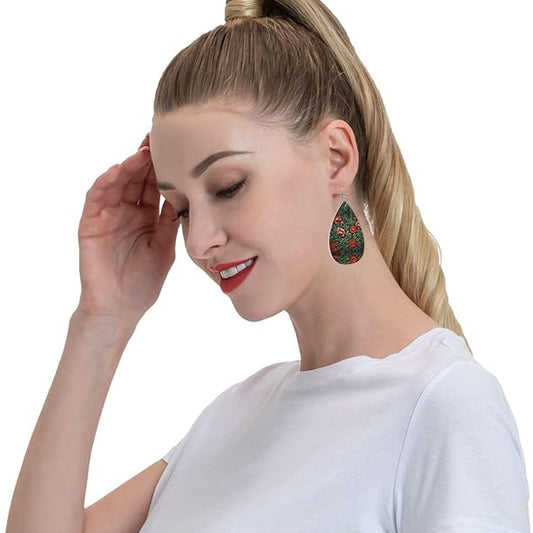 Floral teardrop earrings with silver hook – statement jewelry by DivineJewelz