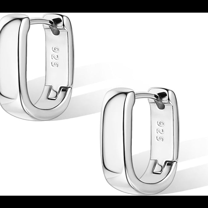 925 Sterling Silver Minimal Huggie Hoop Earrings