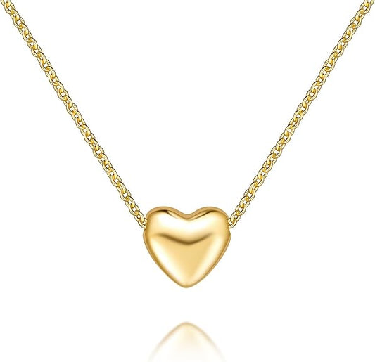 Divine Heart Minimalist 14K Gold Plated Necklace