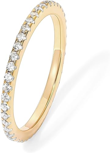 14K Gold Plated Cubic Zirconia Stackable Eternity Band