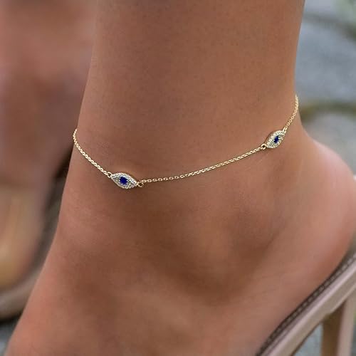 Divine Protection Evil Eye Gold Anklet