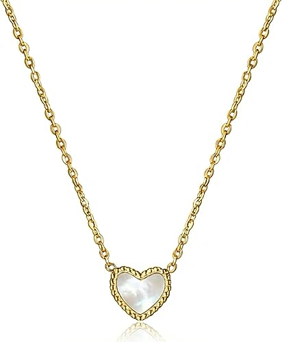 Divine Emibele 18K Gold Plated Ball Chain Heart Necklace