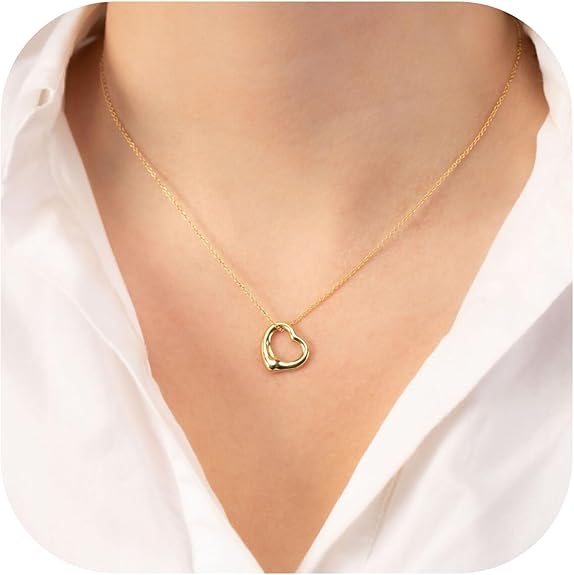 Divine Floating Heart Minimalist Necklace – 18K Gold Plated