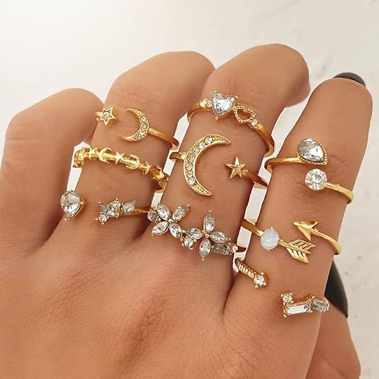 Divine 14K Gold Plated Boho Stacking Set (12-Piece)