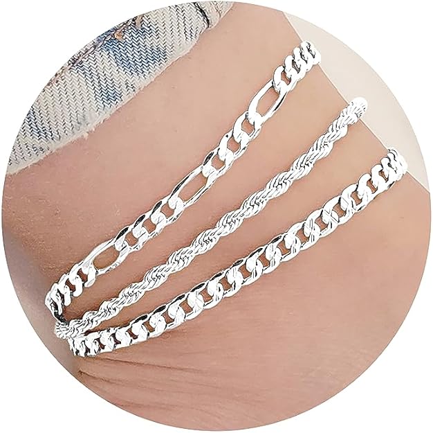 Radiant Double-Layered Silver Rope Anklet