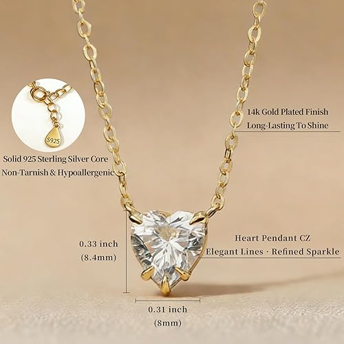 Divine Rose Heart 18K Gold Plated Pendant Necklace