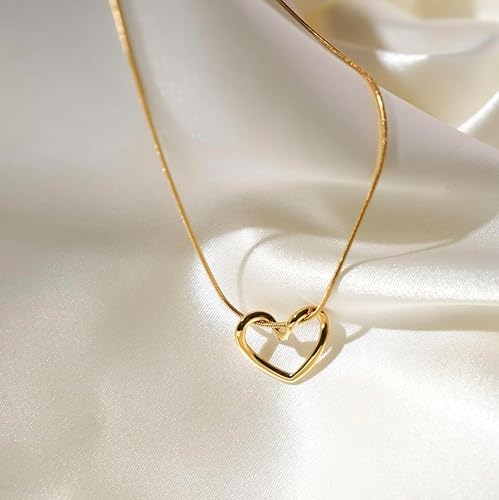 Divine 18K Gold Plated Heart Necklace with Luxury Velvet Pouch