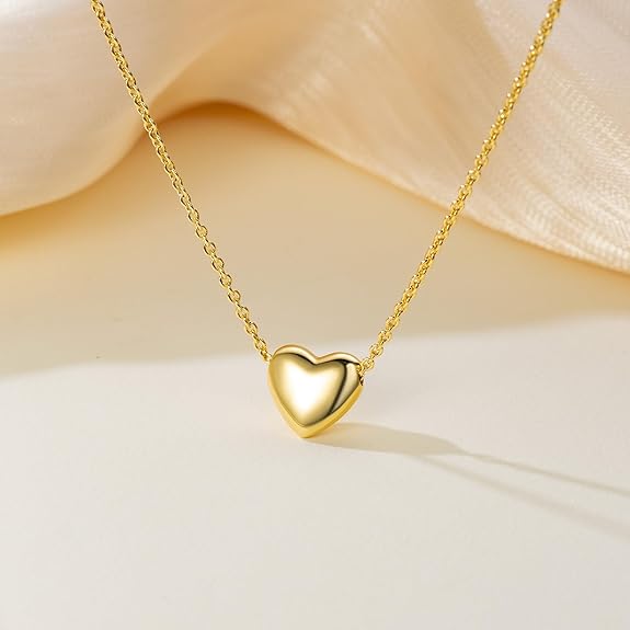 Divine Heart Minimalist 14K Gold Plated Necklace