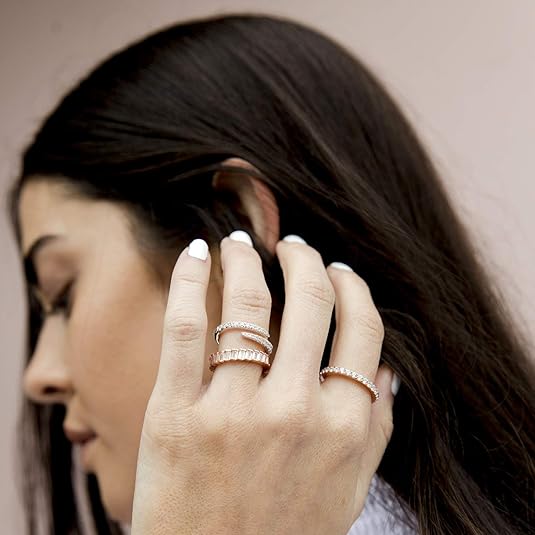 Divine 14K Gold Plated Dainty Eternity Band