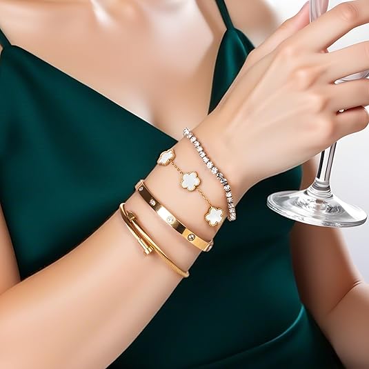 Divine 18K Gold Plated Stackable Bead Bracelet Set