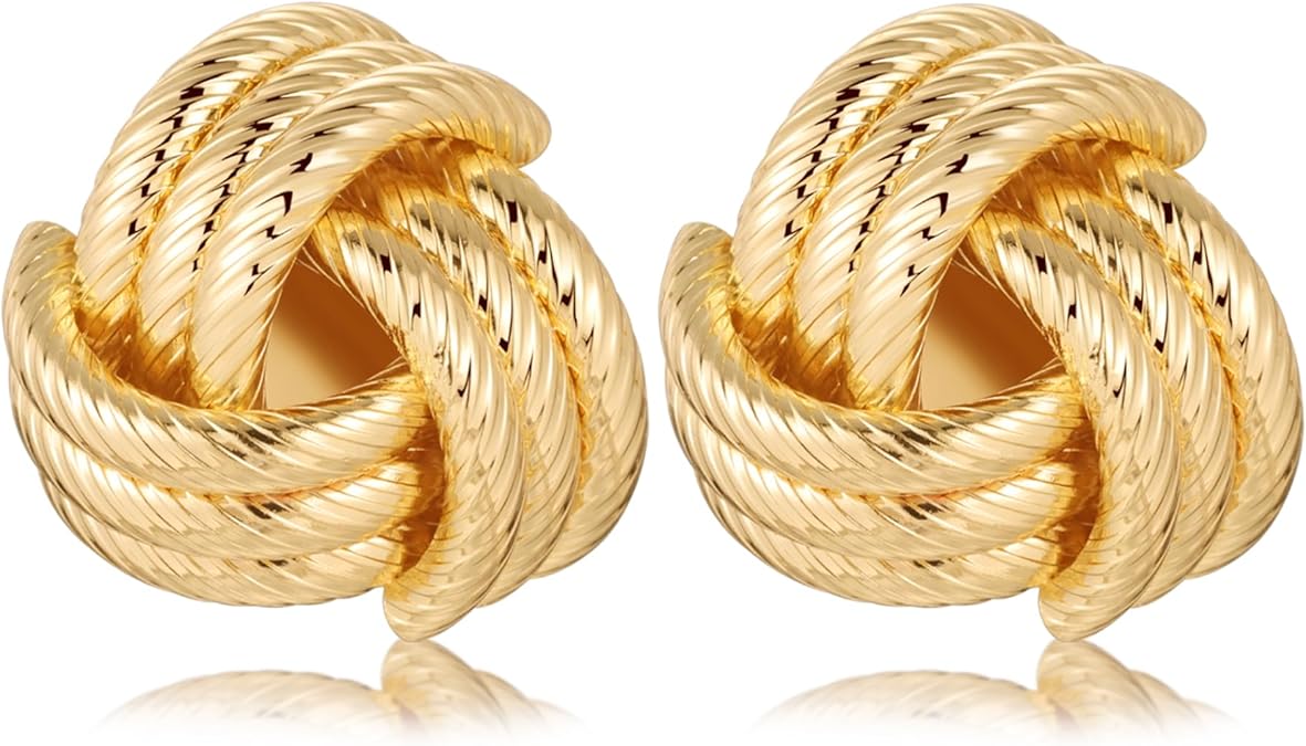 Bold yet elegant gold-tone knot earrings