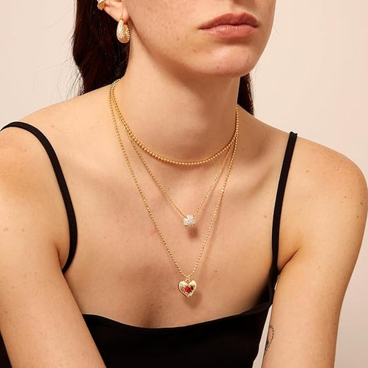 Divine 18K Gold Plated Pink Tourmaline Heart Birthstone Necklace