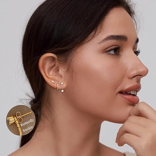 Divine 14K Gold Plated "Curated Ear" Stackable Set (6-Pair)