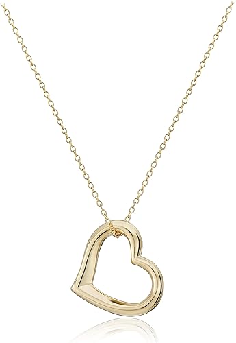 Divine Sterling Silver Heart Pendant – 18K Yellow Gold Plated