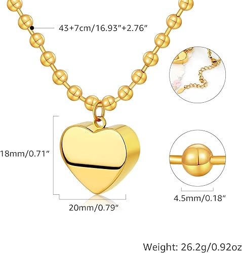 Divine 18K Gold Plated Chunky Heart Pendant Necklace