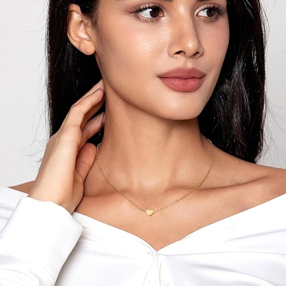 Divine Evil Eye Heart 18K Gold Plated Necklace