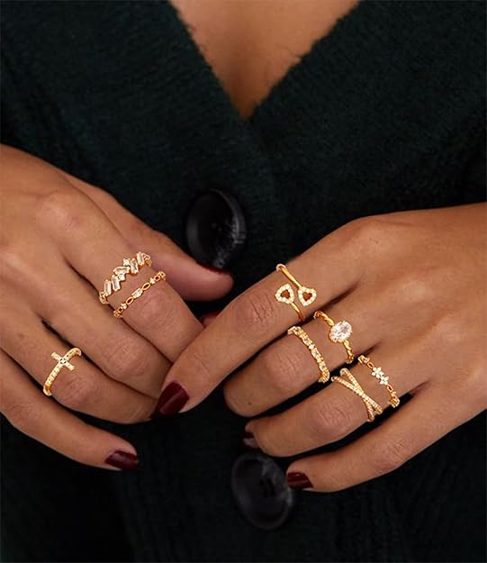 Divine 14K Gold Plated Sparkling Stacking Band