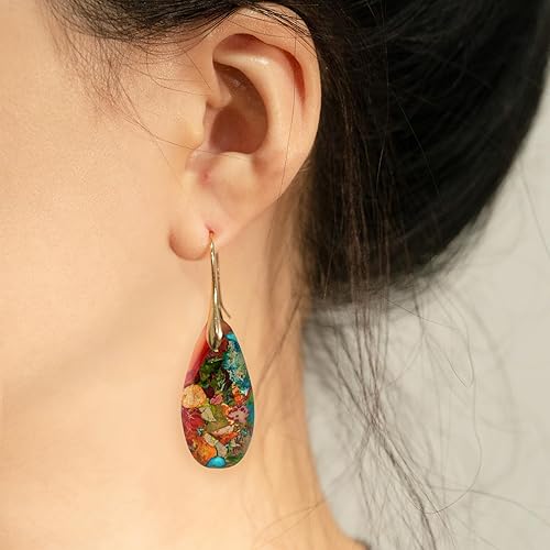 Divine Earth Multi-Color Jasper Teardrop Earrings