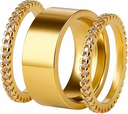18-Piece Gold Plated Minimalist Ring Set for Women – Trendy Stackable Jewelry